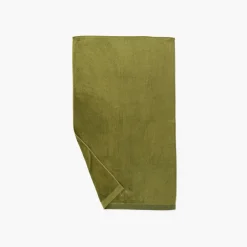 Carré Blanc Serviette invité coton et viscose de bambou Silvalys vert mousse| Serviettes Invité