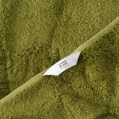 Carré Blanc Serviette invité coton et viscose de bambou Silvalys vert mousse| Serviettes Invité