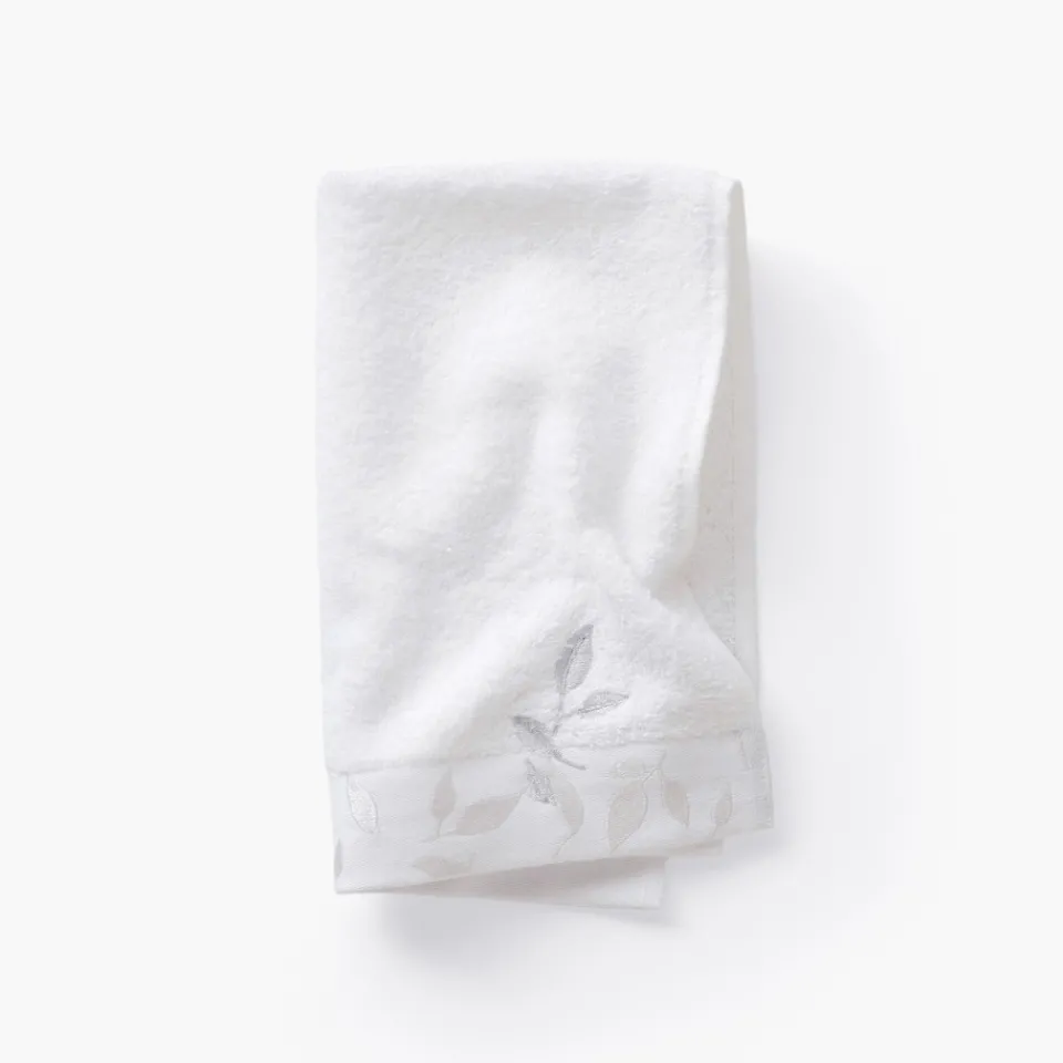 Carré Blanc Serviette invité coton et viscose de bambou Equinoxe neige| Serviettes Invité