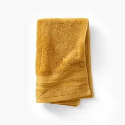 Carré Blanc Serviette invité coton Lola II miel| Serviettes Invité