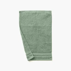 Carré Blanc Serviette invité coton Lola II sauge| Serviettes Invité