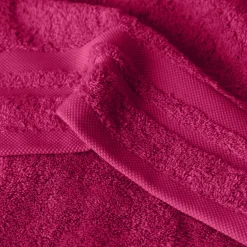 Carré Blanc Serviette invité coton Lola II framboise| Serviettes Invité