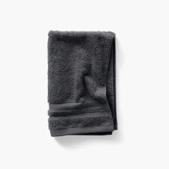 Carré Blanc Serviette invité coton Lola II ardoise| Serviettes Invité