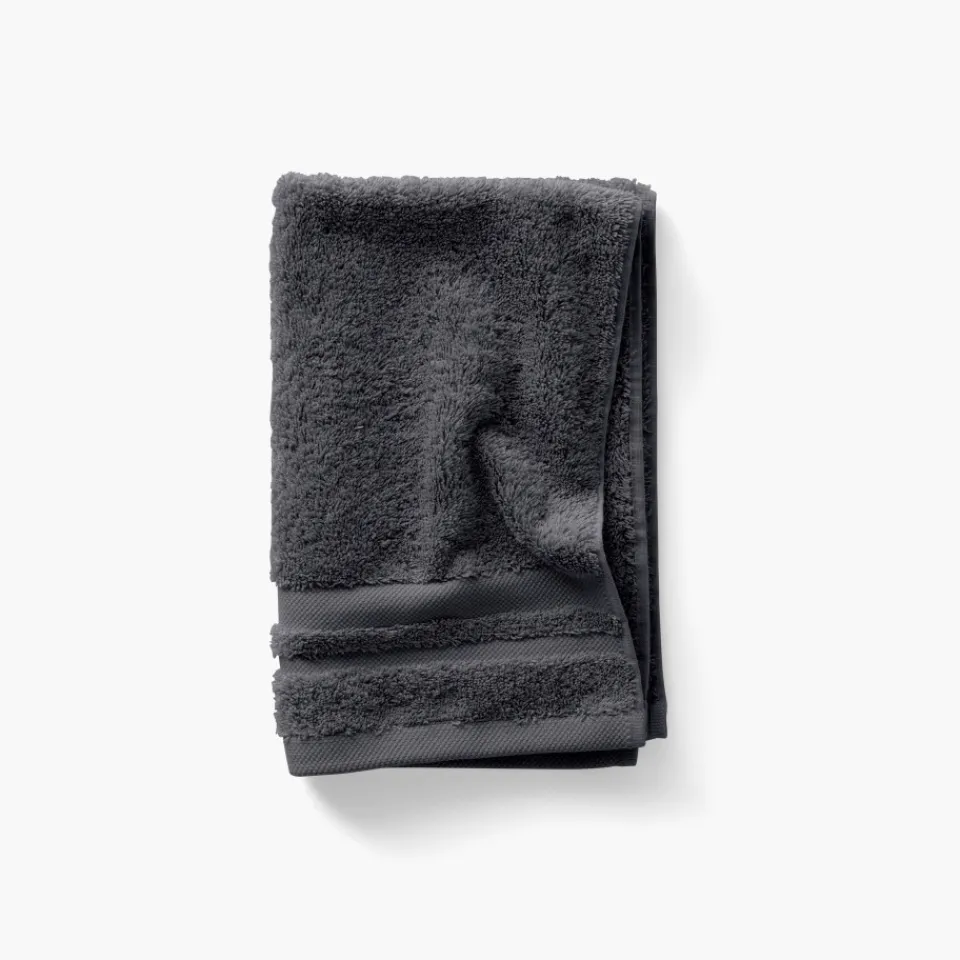 Carré Blanc Serviette invité coton Lola II ardoise| Serviettes Invité