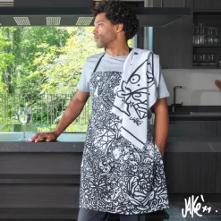 Carré Blanc Tablier de cuisine coton Jakè x|Homme Coffrets Cadeaux