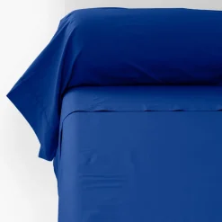 Carré Blanc Taie de traversin percale de coton Neo outremer| Taies De Traversin