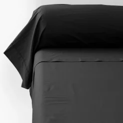 Carré Blanc Taie de traversin percale de coton Neo anthracite| Taies De Traversin