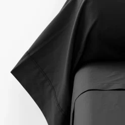 Carré Blanc Taie de traversin percale de coton Neo anthracite| Taies De Traversin
