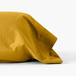 Carré Blanc Taie de traversin percale de coton Neo curry| Taies De Traversin