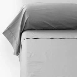 Carré Blanc Taie de traversin percale de coton Neo gris| Taies De Traversin