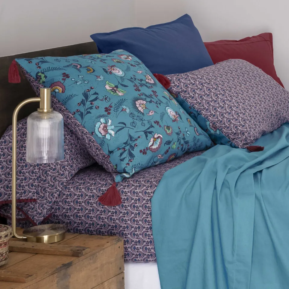 Carré Blanc Taie de traversin pur coton Bombay| Taies De Traversin