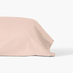 Carré Blanc Taie de traversin satin de coton unie Prestige nacre| Taies De Traversin