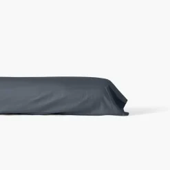 Carré Blanc Taie de traversin satin de coton unie Prestige bleu nuit| Taies De Traversin