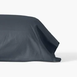 Carré Blanc Taie de traversin satin de coton unie Prestige bleu nuit| Taies De Traversin