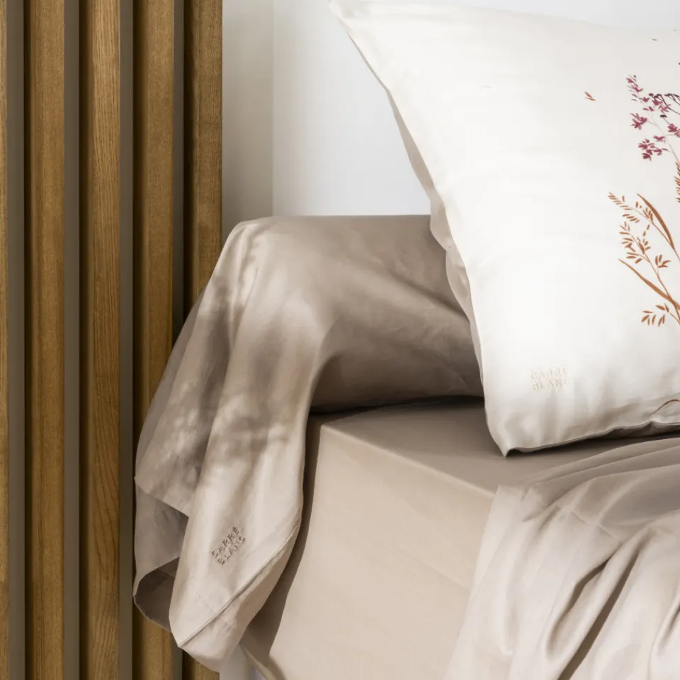 Carré Blanc Taie de traversin satin de coton Aura| Taies De Traversin