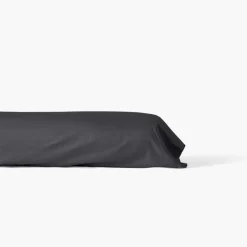 Carré Blanc Taie de traversin satin de coton unie Prestige noir| Taies De Traversin