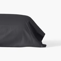 Carré Blanc Taie de traversin satin de coton unie Prestige noir| Taies De Traversin