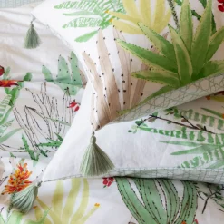 Carré Blanc Taie d'oreiller carrée coton et lin Aloevera| Taies D’oreiller