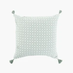 Carré Blanc Taie d'oreiller carrée coton et lin Aloevera| Taies D’oreiller