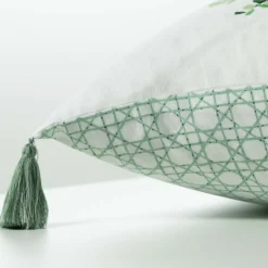 Carré Blanc Taie d'oreiller carrée coton et lin Aloevera| Taies D’oreiller