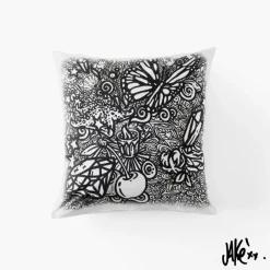 Carré Blanc Taie d'oreiller carrée coton Jakè x|Homme Coffrets Cadeaux|Taies D’oreiller