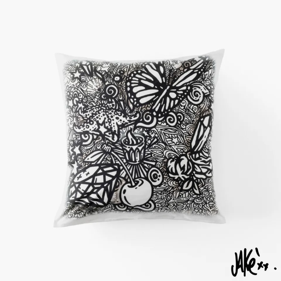 Carré Blanc Taie d'oreiller carrée coton Jakè x|Homme Coffrets Cadeaux|Taies D’oreiller