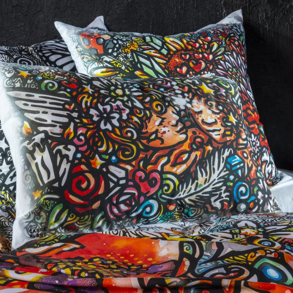 Carré Blanc Taie d'oreiller carrée coton Jakè x|Homme Coffrets Cadeaux|Taies D’oreiller