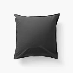 Carré Blanc Taie d'oreiller carrée coton Neo anthracite| Taies D’oreiller