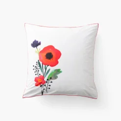 Carré Blanc Taie d'oreiller carrée coton Rosella|Femme Coffrets Cadeaux|Taies D’oreiller