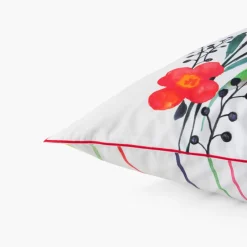 Carré Blanc Taie d'oreiller carrée coton Rosella|Femme Coffrets Cadeaux|Taies D’oreiller