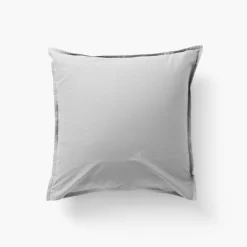 Carré Blanc Taie d'oreiller carrée coton Neo gris| Taies D’oreiller
