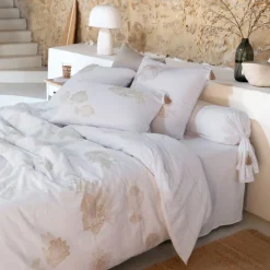 Carré Blanc Taie d'oreiller carrée coton Amorgos| Taies D’oreiller