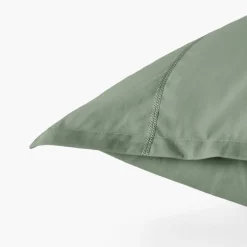 Carré Blanc Taie d'oreiller carrée coton Neo thym| Taies D’oreiller