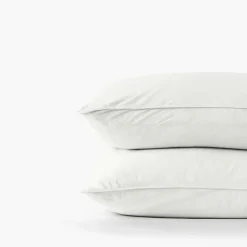 Carré Blanc Taie d'oreiller carrée en pur coton lavé biologique Souffle nuage| Taies D’oreiller