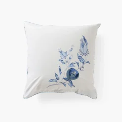 Carré Blanc Taie d'oreiller carrée lin et coton lavé Madeleine| Taies D’oreiller