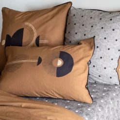 Carré Blanc Taie d'oreiller carrée lin et coton lavé Eclipse| Taies D’oreiller