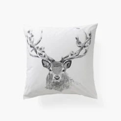 Carré Blanc Taie d'oreiller carrée percale de coton Elaphe|Enfant Taies D'oreiller|Taies D’oreiller