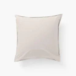 Carré Blanc Taie d'oreiller carrée percale de coton Neo ficelle| Taies D’oreiller