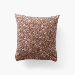 Carré Blanc Taie d'oreiller carrée percale de coton Neo bleu prusse floral| Taies D’oreiller