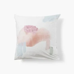 Carré Blanc Taie d'oreiller carrée percale de coton Simones| Taies D’oreiller