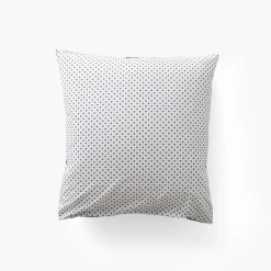 Carré Blanc Taie d'oreiller carrée percale de coton Neo anthracite géométrique| Taies D’oreiller