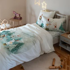 Carré Blanc Taie d'oreiller carrée pur coton Féeries|Enfant Linge De Litbio|Taies D'oreiller