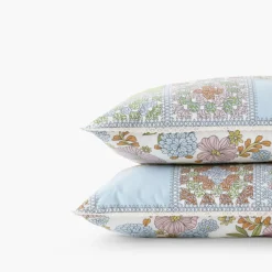 Carré Blanc Taie d'oreiller carrée pur coton Méli-Mélo| Taies D’oreiller