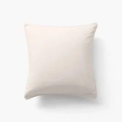 Carré Blanc Taie d'oreiller carrée pur coton lavé biologique Souffle vanille| Taies D’oreiller