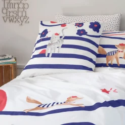 Carré Blanc Taie d'oreiller carrée réversible coton biologique Ptitchic chat|Enfant Linge De Litbio|Taies D'oreiller