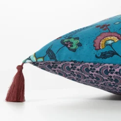 Carré Blanc Taie d'oreiller carrée réversible coton et lin Bombay| Taies D’oreiller