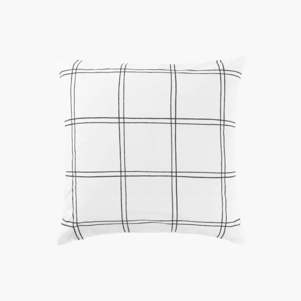 Carré Blanc Taie d'oreiller carrée réversible percale de coton Grizzli|Enfant Taies D'oreiller|Taies D’oreiller