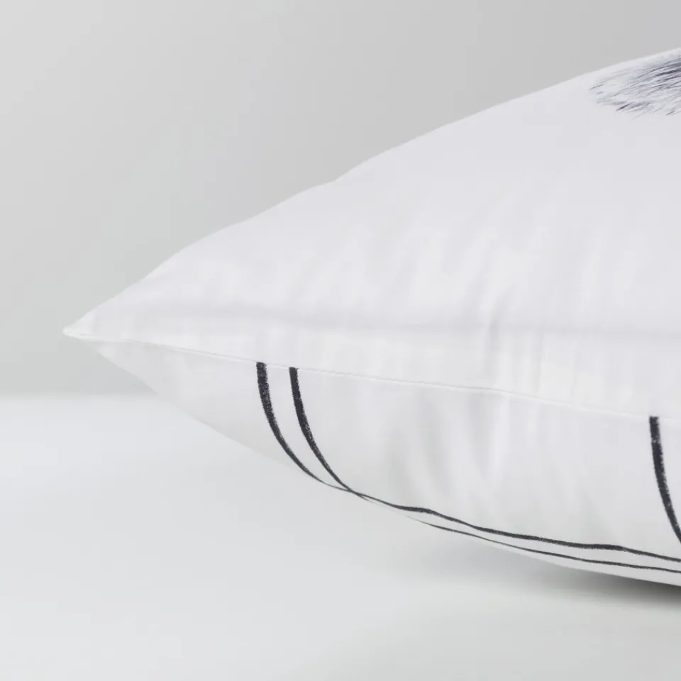 Carré Blanc Taie d'oreiller carrée réversible percale de coton Grizzli|Enfant Taies D'oreiller|Taies D’oreiller