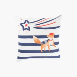 Carré Blanc Taie d'oreiller carrée réversible coton biologique Ptitchic renard|Enfant Linge De Litbio|Taies D'oreiller