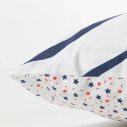 Carré Blanc Taie d'oreiller carrée réversible coton biologique Ptitchic renard|Enfant Linge De Litbio|Taies D'oreiller